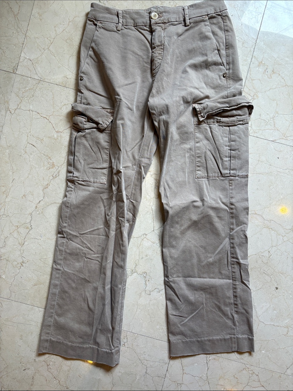 Wide Leg Cargo Pants in Taupe - Women's Casual Utility Style